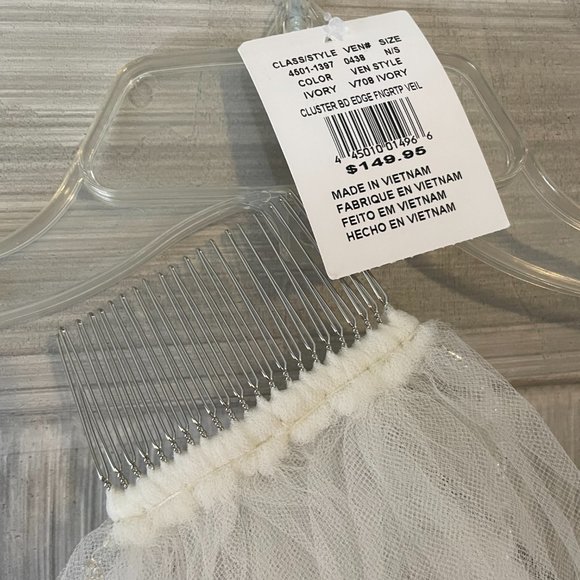 Ivory Beaded Bridal Veil main image 6